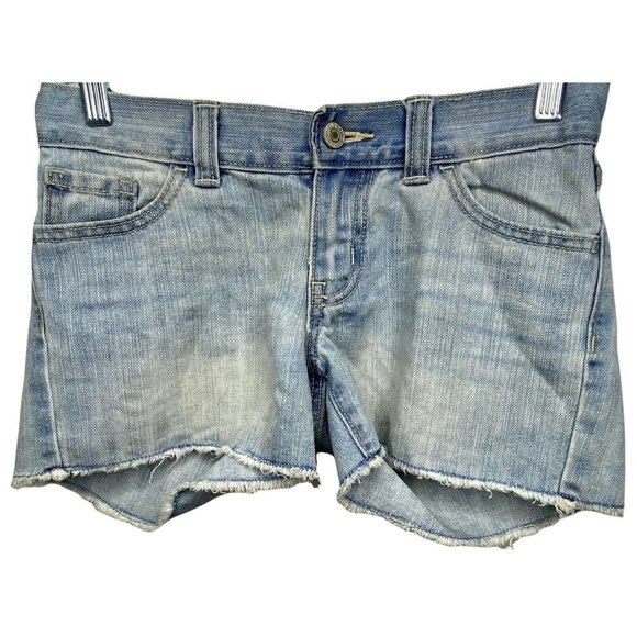 Old Navy Diva Juniors Teen 0 Light Blue Distressed Cutoff Denim Jean Shorts - Picture 1 of 9